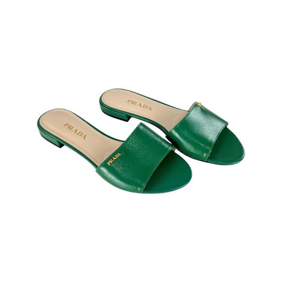 Prada Saffiano Leather Sandals - Picture 1 of 7